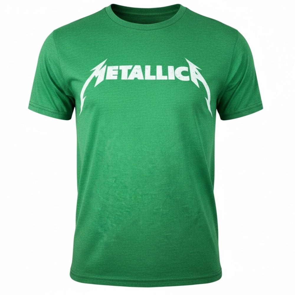 NWOT Metallica Rock 80’s Band tshirt- Green Short Sleeve, unisex Small
